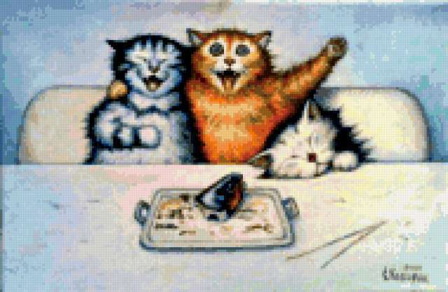 Схема вышивки «прикольные коты» (№) - Вышивка крестом
